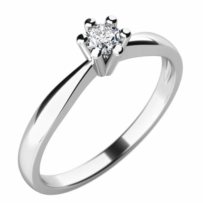 Prsten AU 585/1000 přírodní diamant 0,110 ct 1,35 g G/Si G10756B01-52