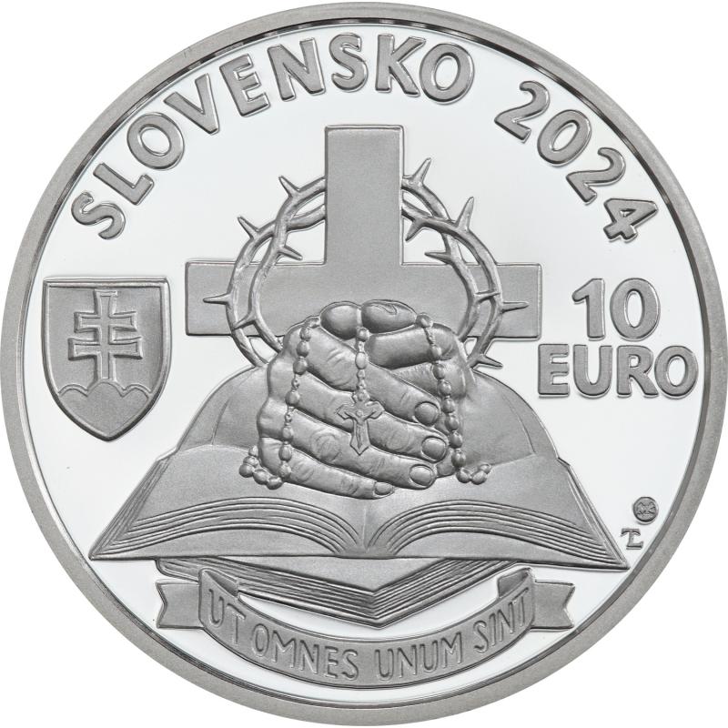 2024-PSM 10 eur Ján Chryzostom Korec -100 výročí narození Proof 12154