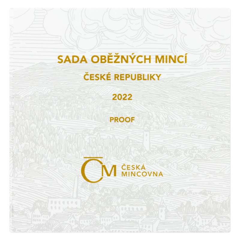 Sada obežných mincí 2022 Českej Republiky - PROOF papierová etue