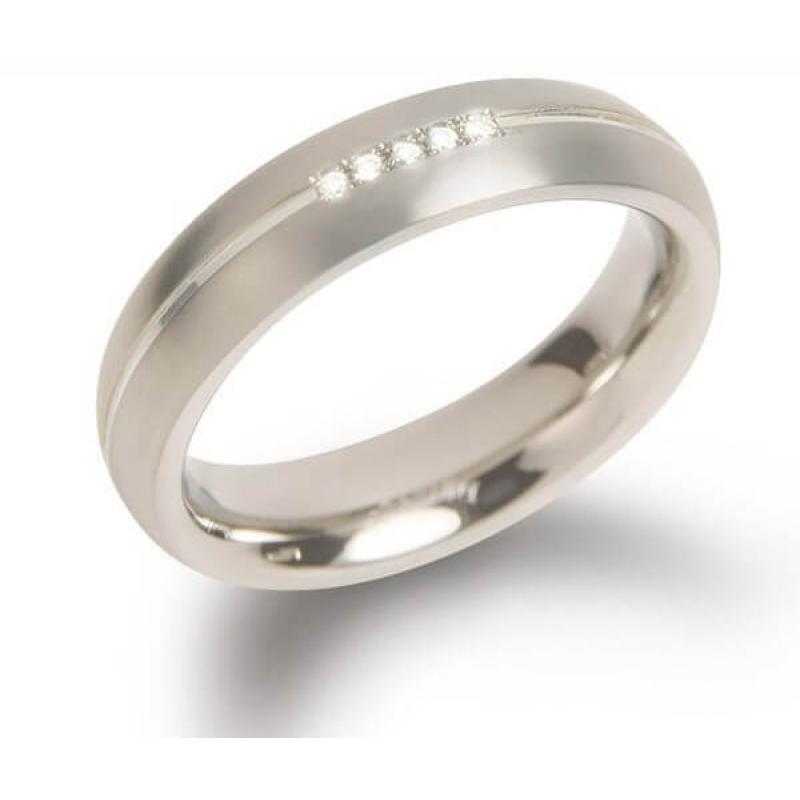Titanový prsten BOCCIA TITANIUM s diamanty 0130-0357