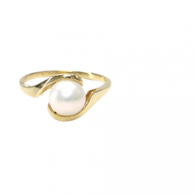 Prsten ze žlutého zlata s perlou 2,10 gr, PR185096201-54