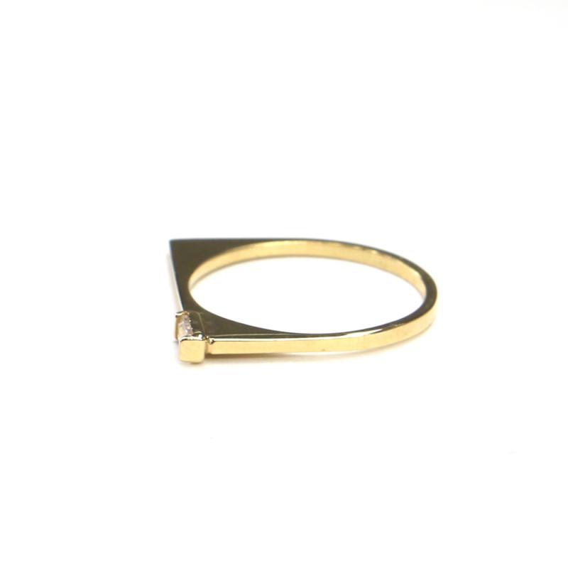 Prsten ze žlutého zlata a zirkonem AU 585/000 1,45 gr, ARP553801-53