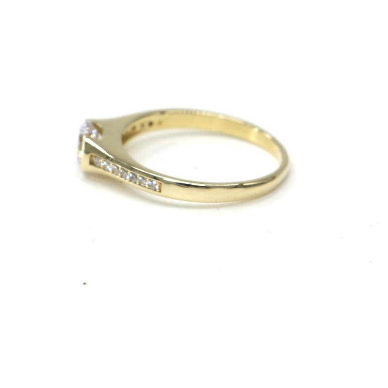 Prsten ze žlutého zlata se středovým zirkonem a zirkony Pattic AU 585/000 1,85 gr, PR521050301 