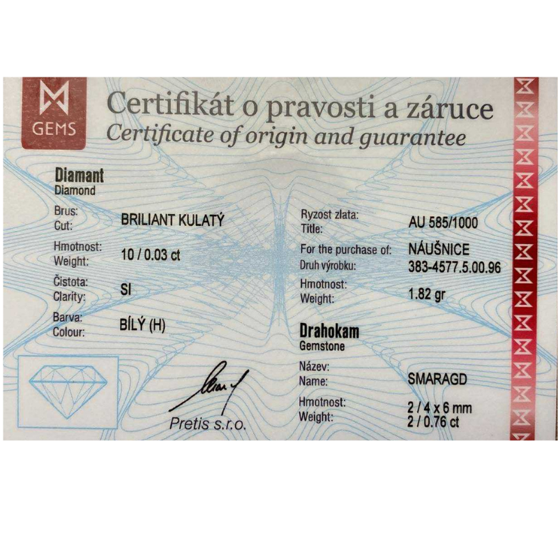 Zlaté náušnice AU 585/1000 1,82 gr KPR383457704