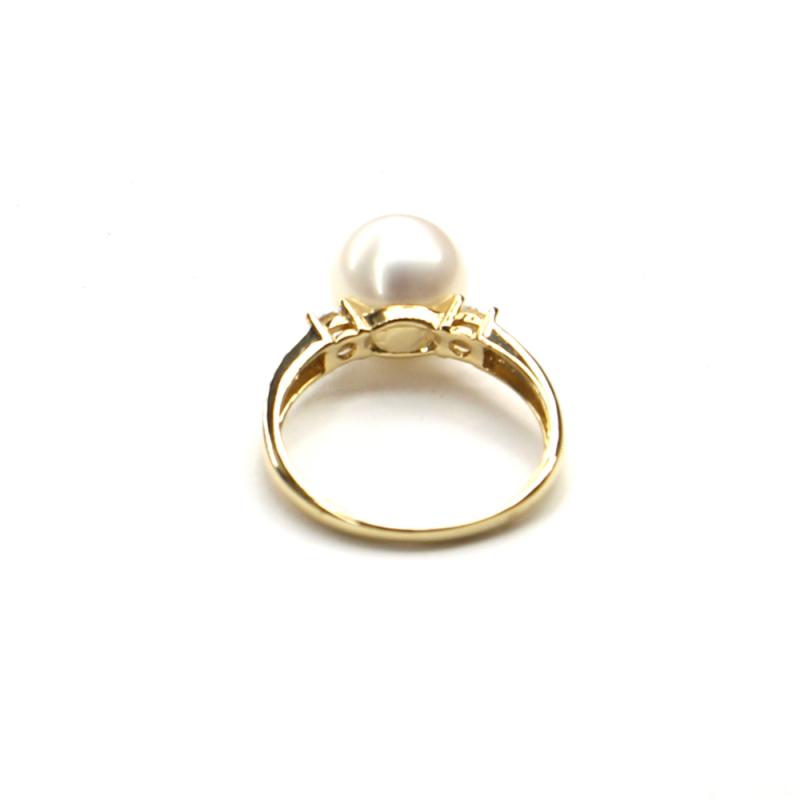 Prsteň zo žltého zlata, morskou perlou a zirkónmi Pattic AU 585/000 2,9g BV501901Y-53