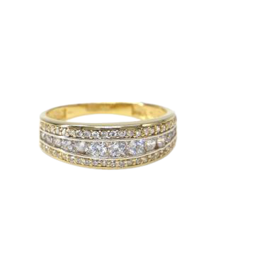 Prsten ze žlutého zlata se středovým zirkonem a zirkony Pattic AU 585/000 2,70 gr,PR111133201