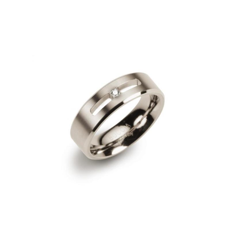Snubní titanový prsten BOCCIA TITANIUM s diamantem 0101-26