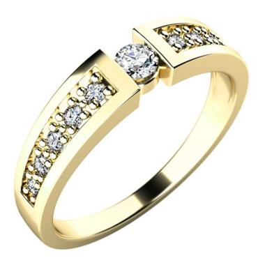 Prsten AU 585/1000 přírodní diamant 0,22 ct G/Si 2,15 g G10775ZL01-52
