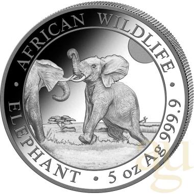 5 Unzen Silbermünze Somalia Elefant 2024