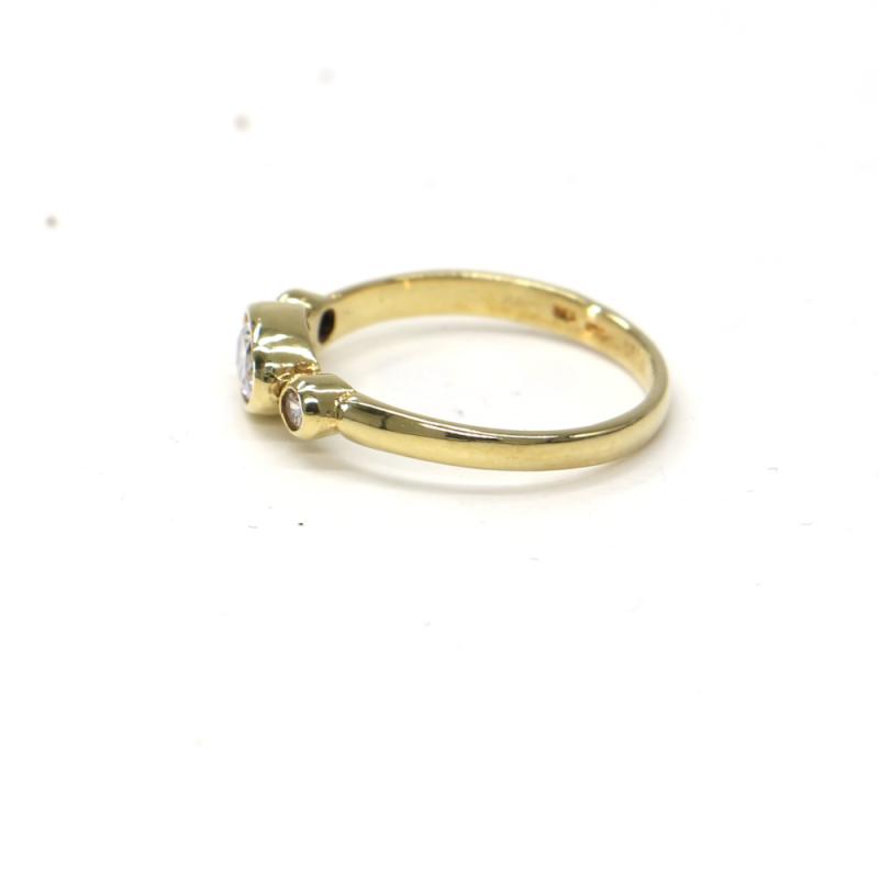 Prsten ze žlutého zlata se středovým zirkonem a zirkony Pattic AU 585/000 1,85 gr, MB08401E
