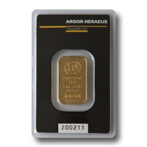 10 gramů zlatý slitek Argor Heraeus 577797