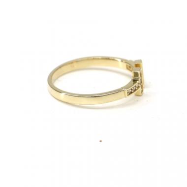 Prsten ze žlutého zlata a zirkony  AU 585/000 2,15 gr, BA01101