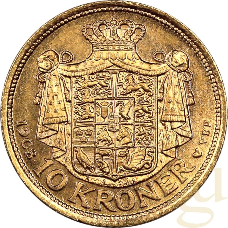 10 Kronen Goldmünze Dänemark Christian X