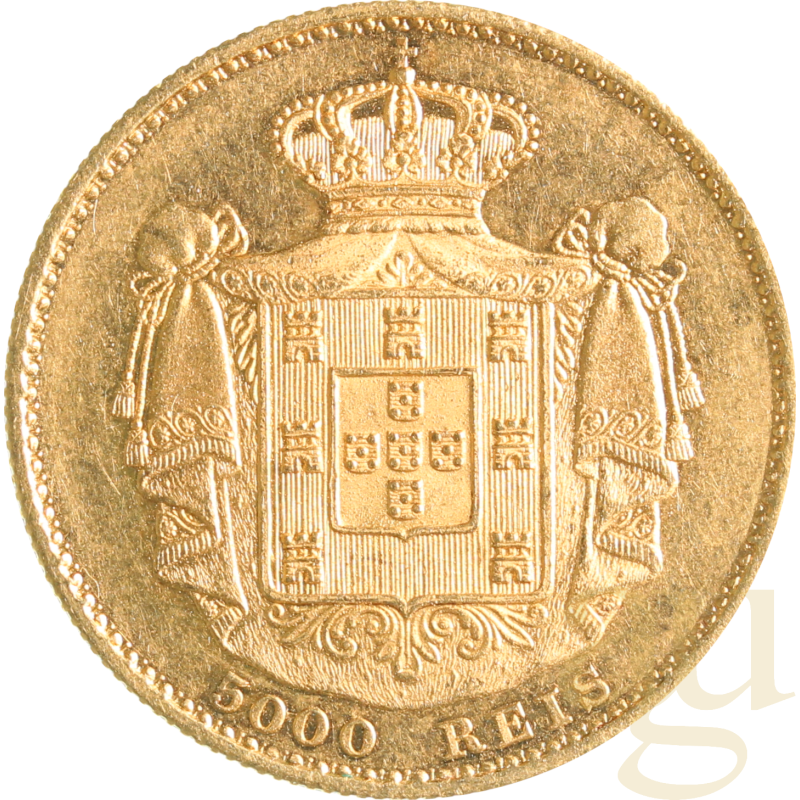 5000 Reis Goldmünze Portugal - Ludwig l