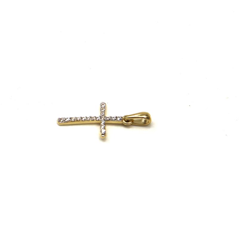 Zlatý přívěsek Pattic kříž se zirkony 0,65 gr GU00505A