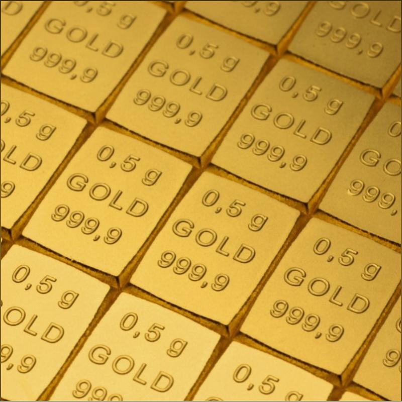 100 x 0,5g Gold Combibarren / Goldtafel / Tafelbarren