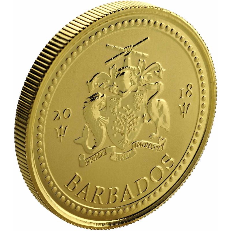 1 unce zlatá mince Barbados Trident 2018