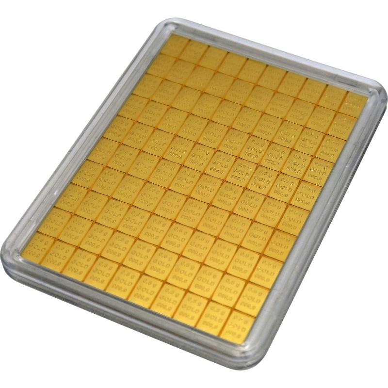 100 x 0,5g Gold Combibarren / Goldtafel / Tafelbarren