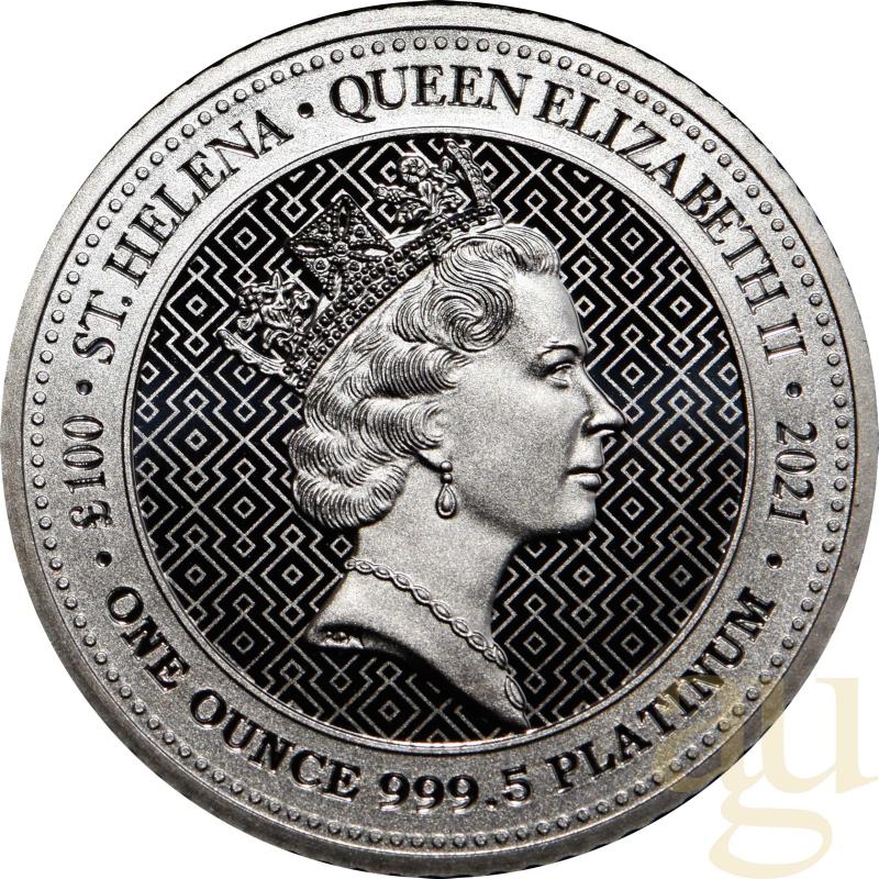 1 unce platinová mince St. Helena - The Queen´s Virtues - Victory 2021