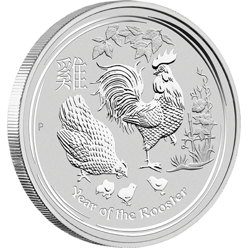 10 kilogram stříbrná mince Austrálie Lunar II kohout 2017