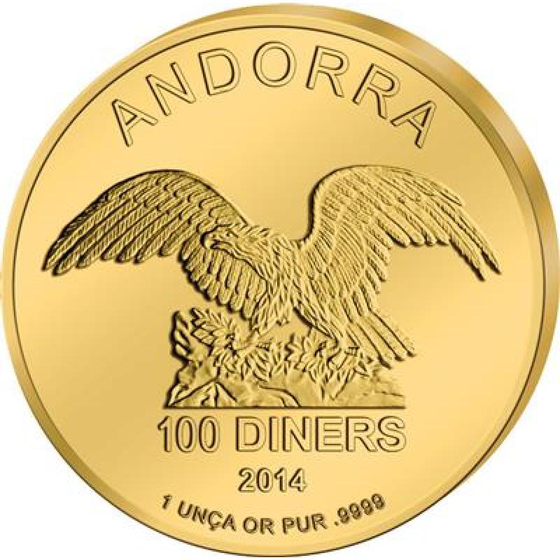 1 unce zlatá mince Andorra Eagle