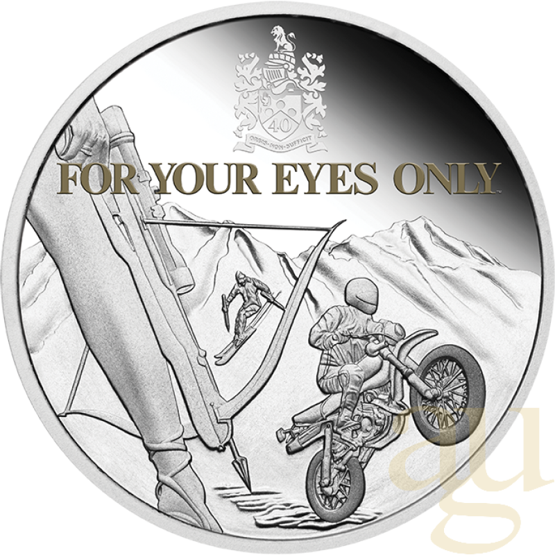 1 unce stříbrná mince Tuvalu - James Bond 007 - For Your Eyes Only 40th Anniversary 2021 - polierte Pla