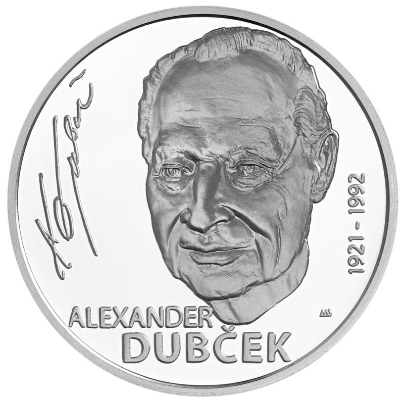 Stříbrná sběratelská euromince  10 eur Alexander Dubček 100. výročí narození PROOF