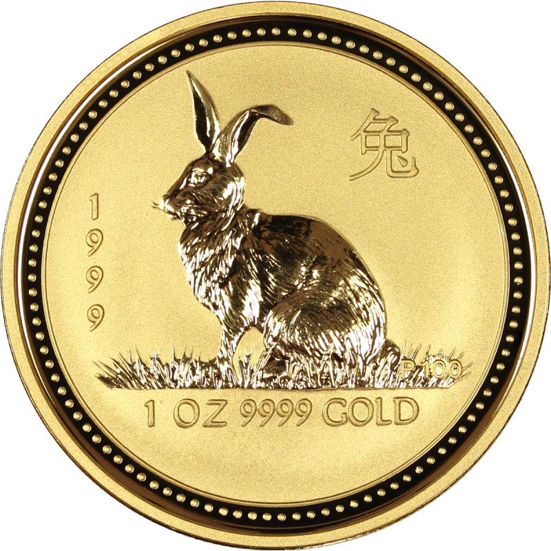 1/4 unce zlatá mince Austrálie Lunar I zajíc 1999