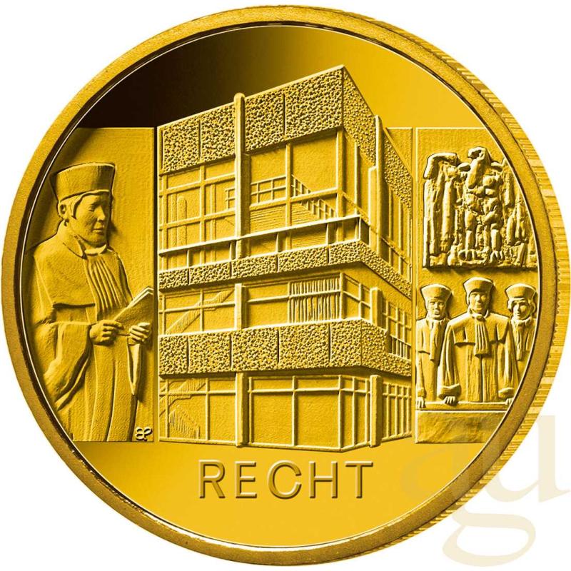 1/2 unce zlatá mince - Säulen der Demokratie - 100 Euro Recht 2021 (G)