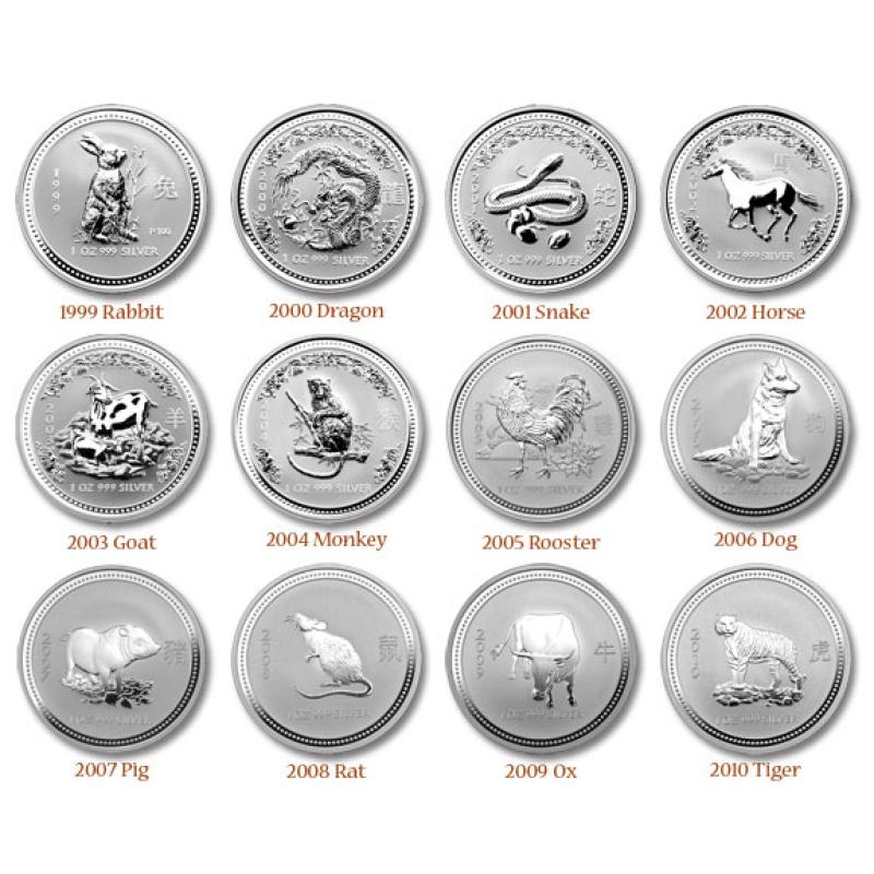 10 uncí stříbrná mince Austrálie Lunar I kůň 2002