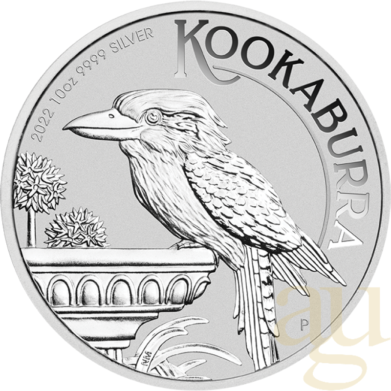 10 uncí stříbrná mince Austrálie Kookaburra 2022
