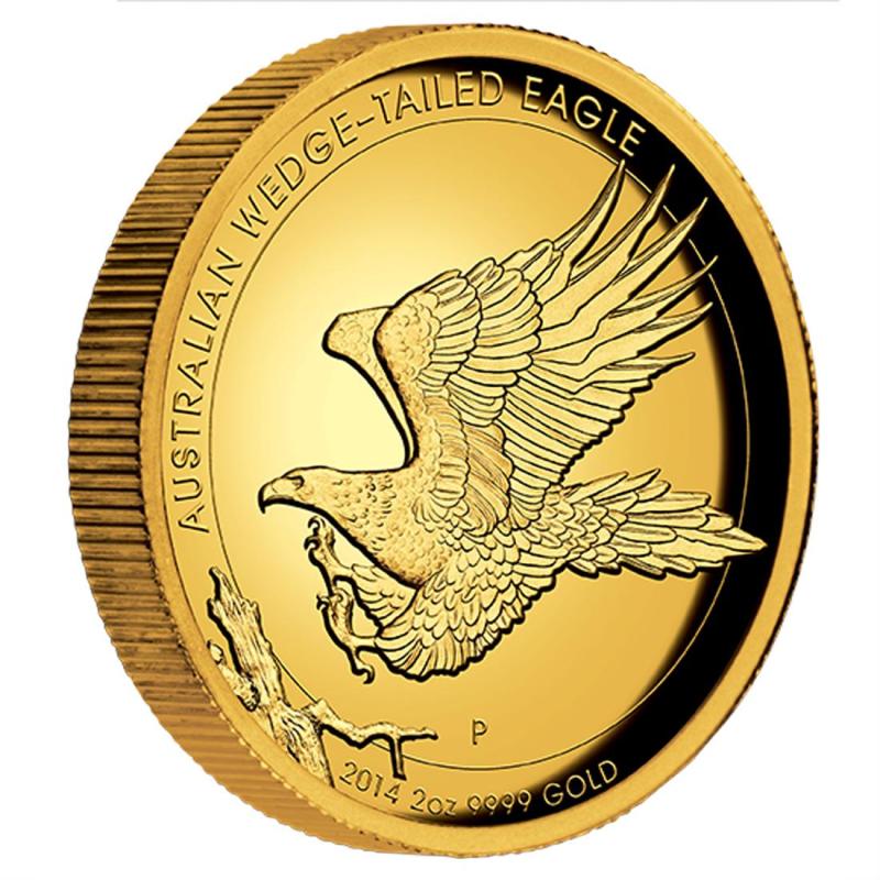 2 unce zlatá mince Austrálie Wedge Tailed Eagle 2015 proof - high Relief Prägung