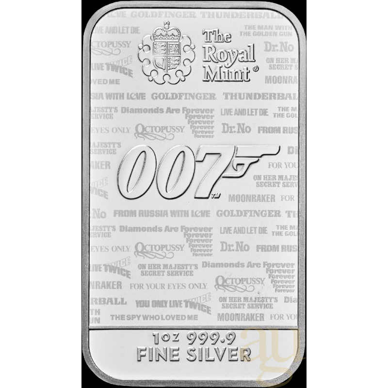 31,1g stříbrný slitek The Royal Mint - James Bond 007