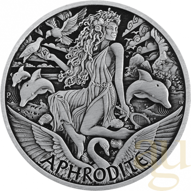 1 Unze Silbermünze Tuvalu - Gods of Olympus - Aphrodite 2022 Antik Finish