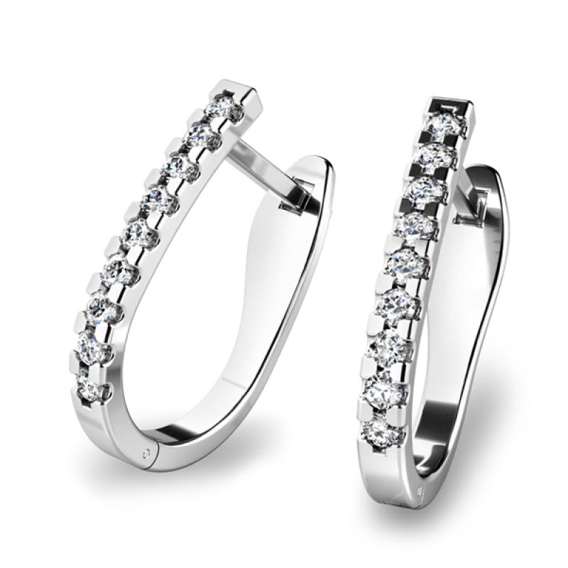 Náušnice  AU 585/1000 1,95 gr s diamanty 0,216 ct G/Si G10862B04