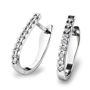 Náušnice  AU 585/1000 1,95 gr s diamanty 0,216 ct G/Si G10862B04