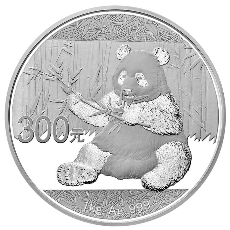 1 kilogram stříbrná mince China Panda 2017 proof