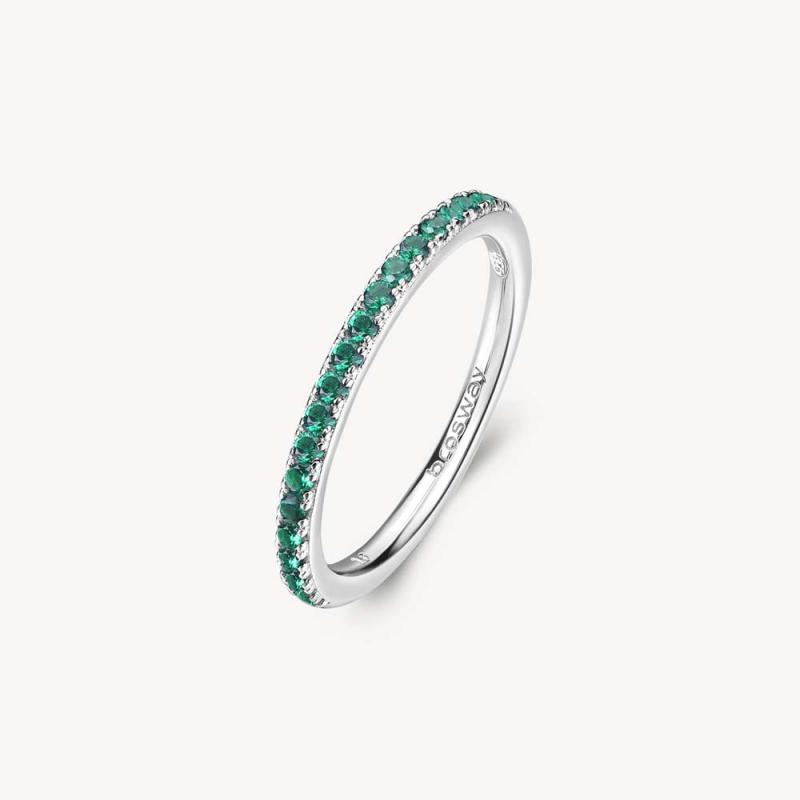 Prsten BROSWAY Fancy Life Green AG 925/1000 FLG65 Velikost 52