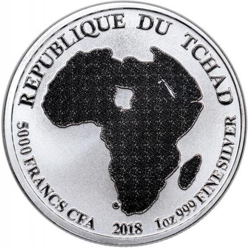 1 unce stříbrná mince Afrika Tschad Löwe 2018
