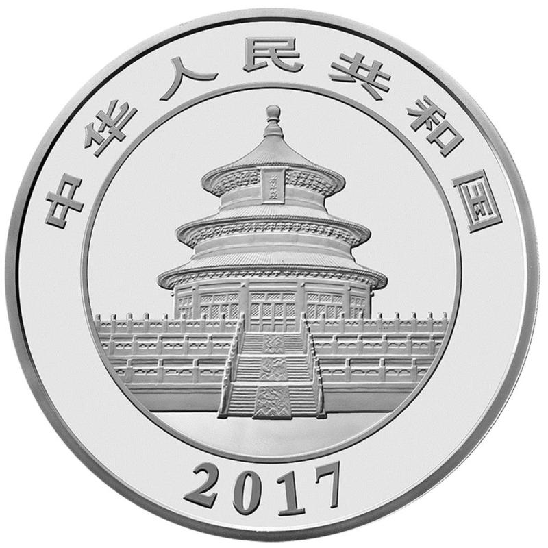 150 gramů stříbrná mince China Panda 2017 proof