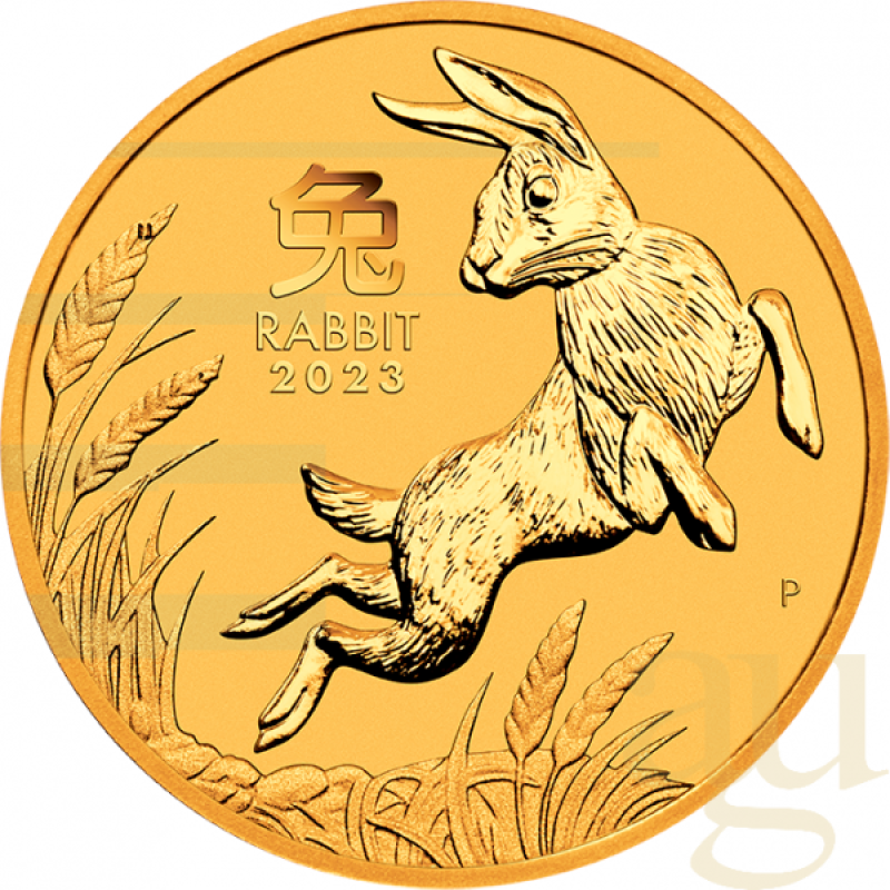 10 Unzen Goldmünze Australien Lunar III Hase 2023