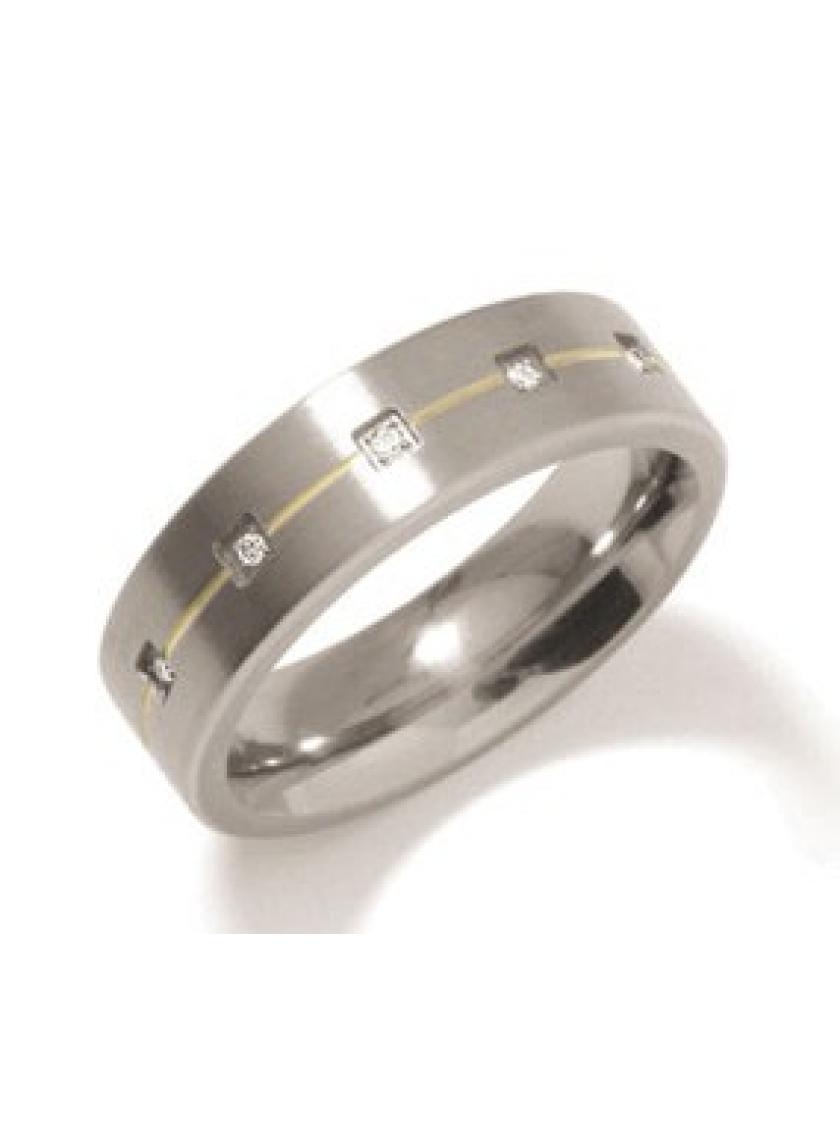 Snubný prsteň BOCCIA TITÁNIUM s diamantmi 0101-19