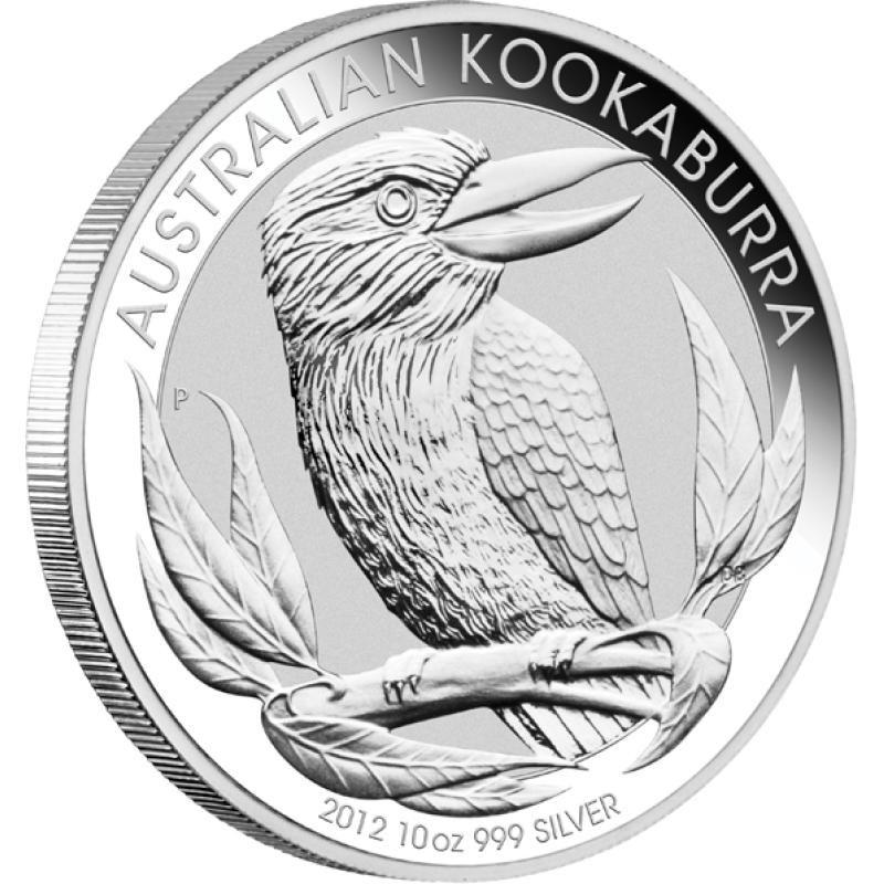 10 uncí stříbrná mince Austrálie Kookaburra 2012