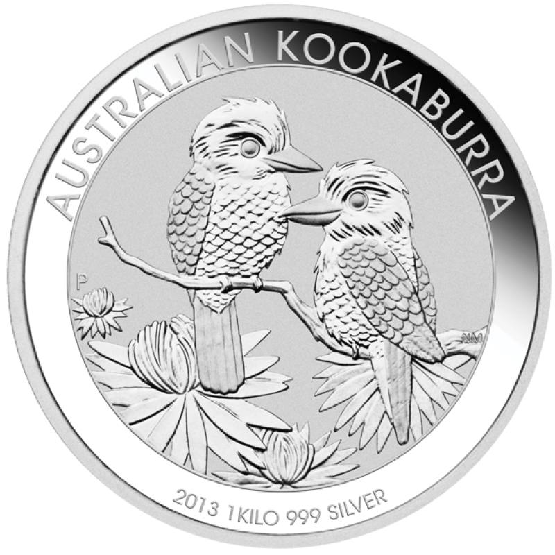 1 kilogram stříbrná mince Austrálie Kookaburra 2013