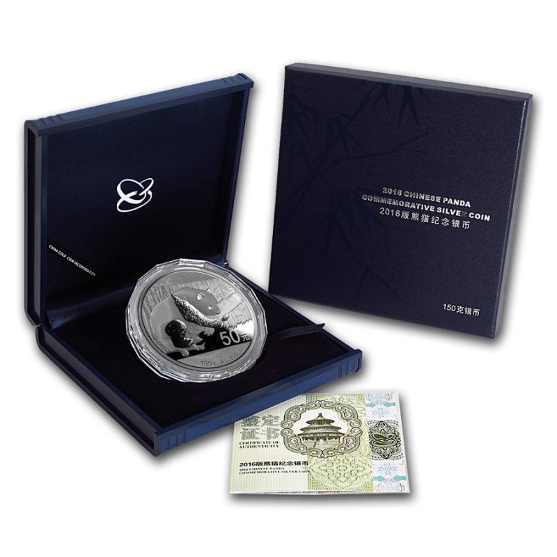 150 gramů stříbrná mince China Panda 2021 proof