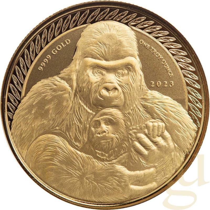 1 Unze Goldmünze Kongo Gorilla 2023