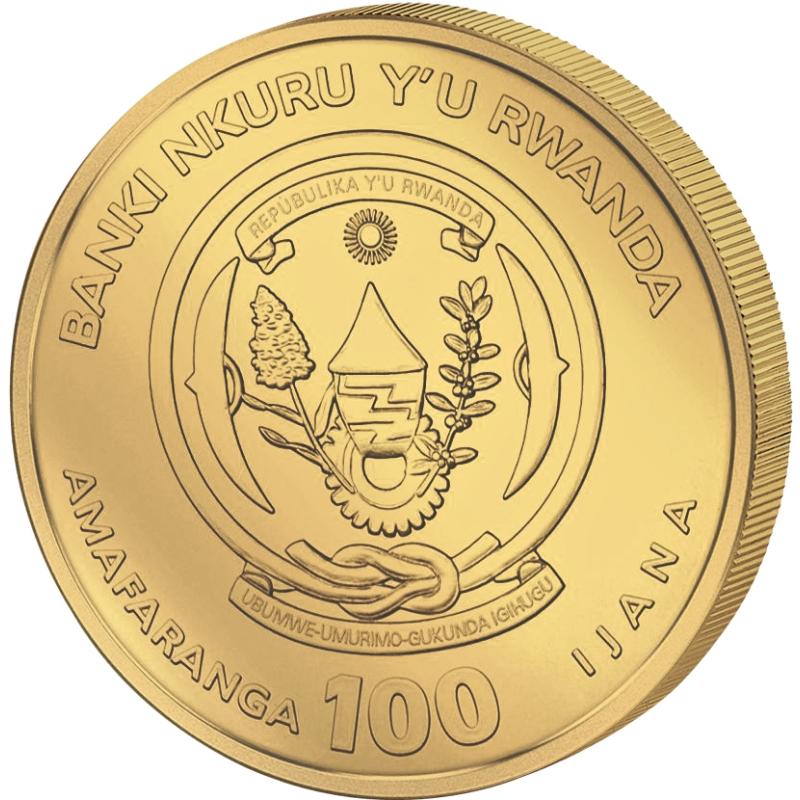 1 unce zlatá mince Rwanda Nautical Serie - HMS Endeavour 2018