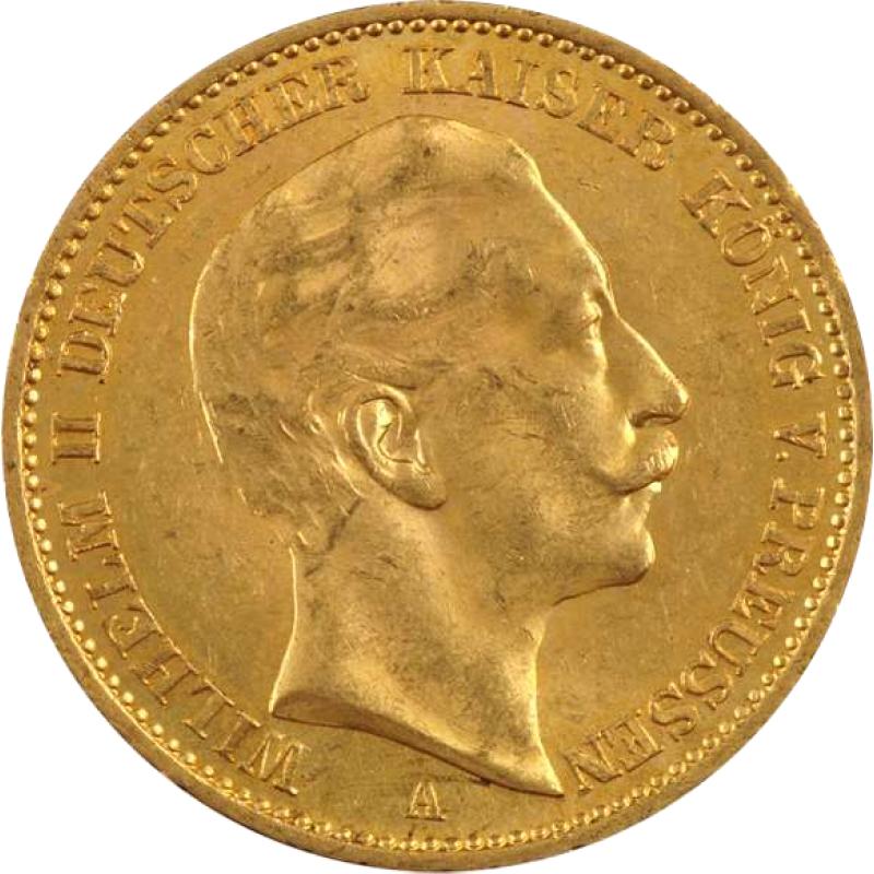 20 Mark zlatá mince Wilhelm II von Preußen 1888