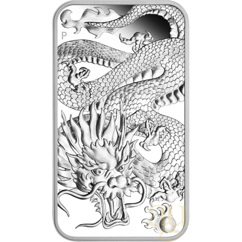 1 Unze Silbermünze Perth Mint Rectangular Dragon 2022 - polierte Platte