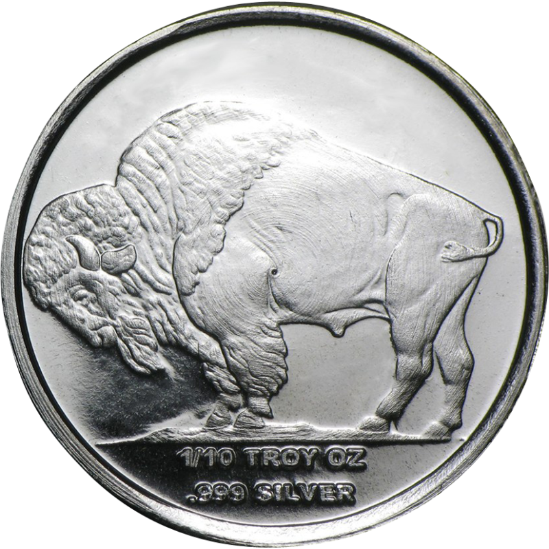 1/10 uncí stříbrný American Buffalo Round